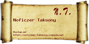 Noficzer Taksony névjegykártya